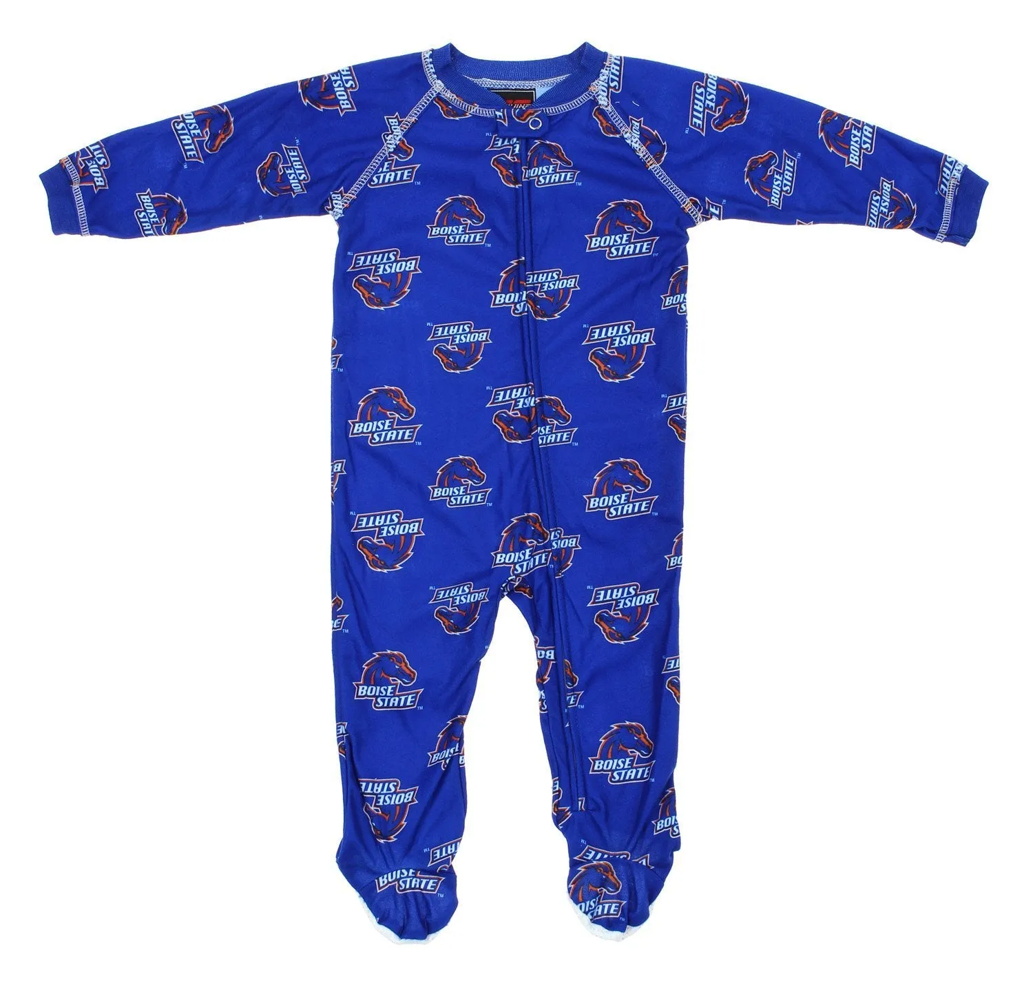 NCAA Infant Boise State Broncos Raglan Zip-up Coverall Sleeper, 2 Logo Options