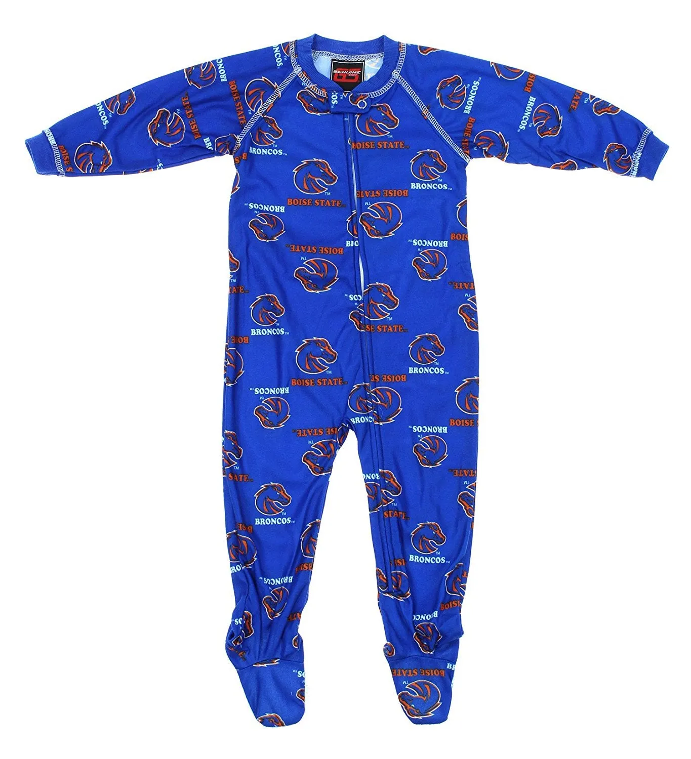 NCAA Infant Boise State Broncos Raglan Zip-up Coverall Sleeper, 2 Logo Options