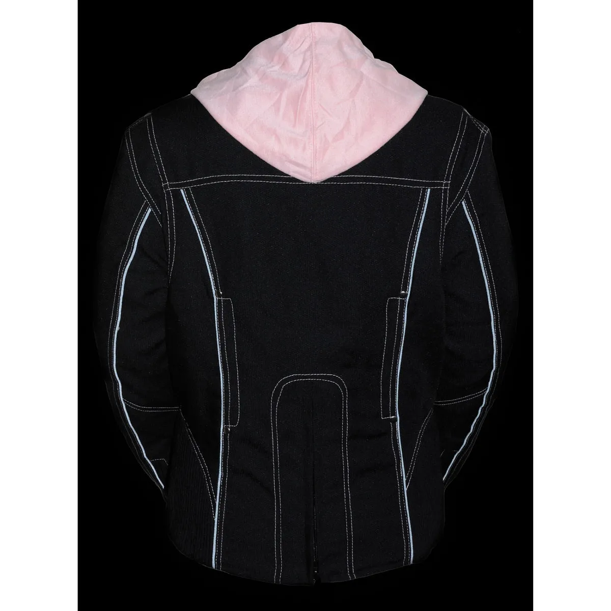 NexGen SH1966 Ladies Black and Pink 3/4 Jacket with Reflective Tribal and Hoodie