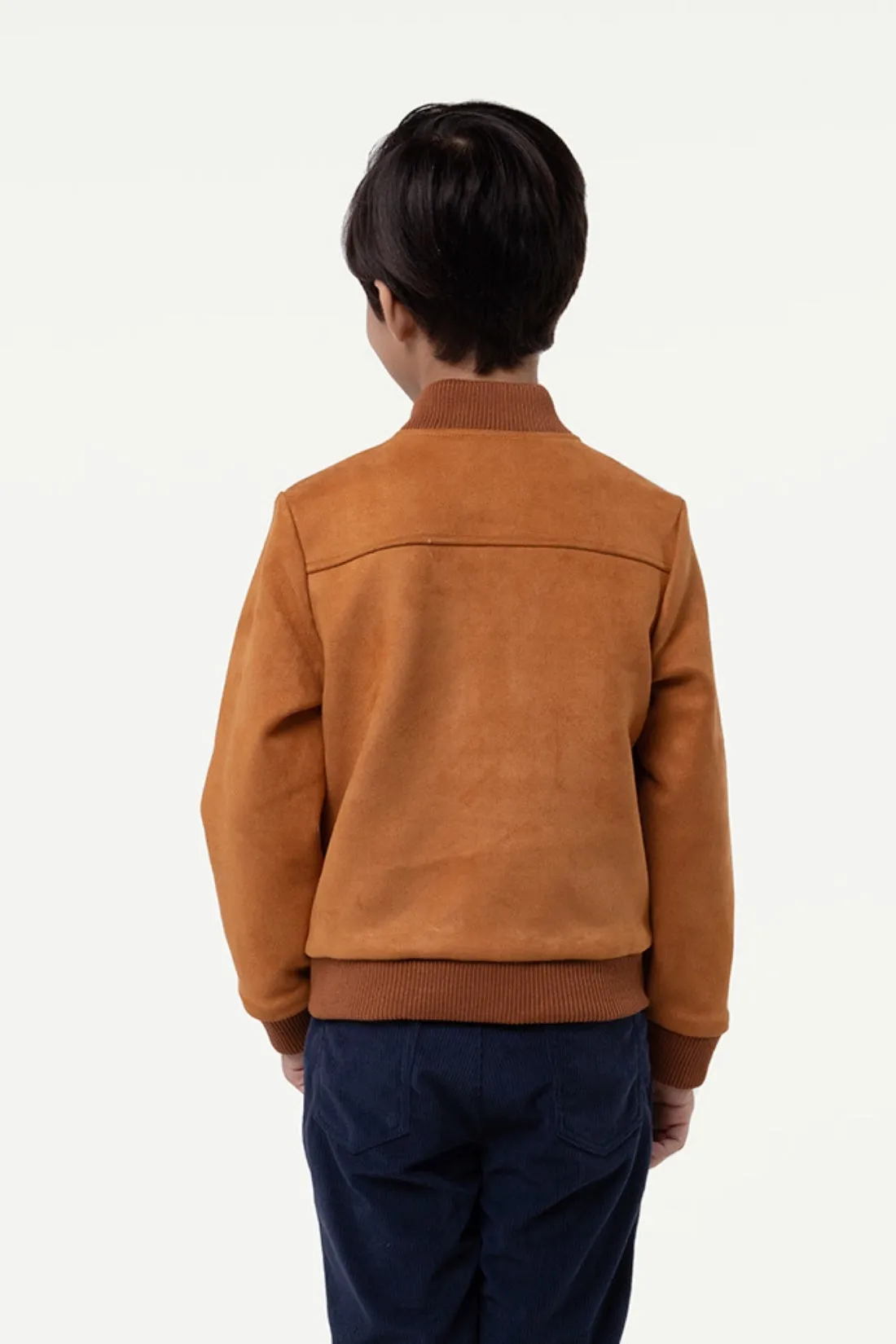 One Friday Kids Boys Orange Chinese Collar Jacket