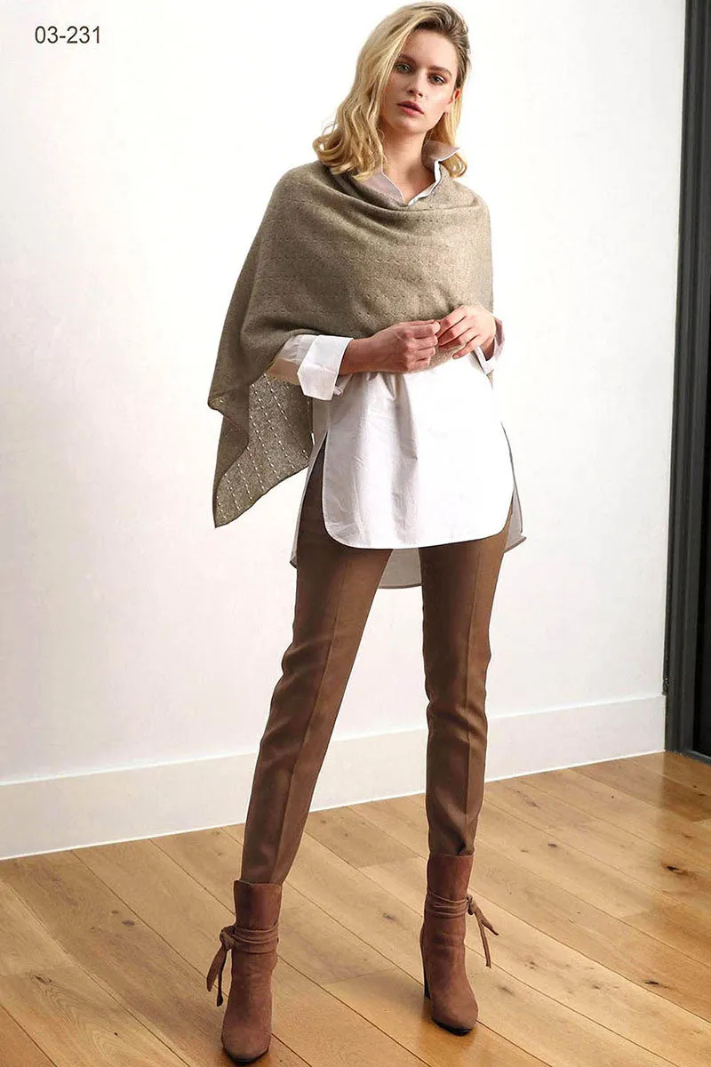 Orange cashmere poncho Multiway