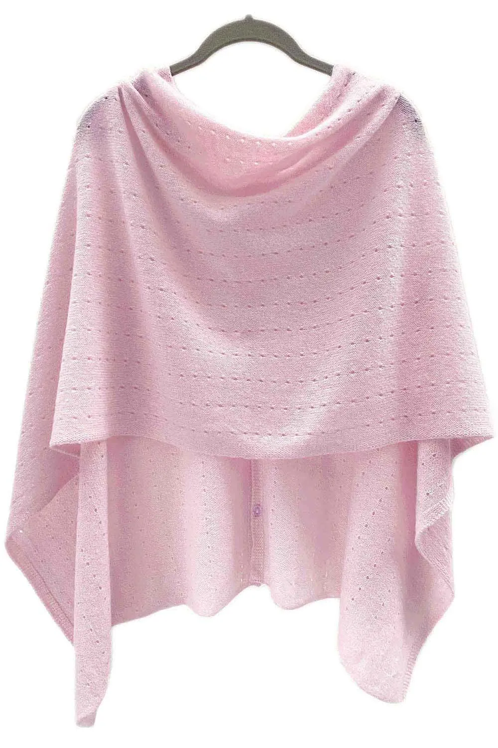 Pale pink cashmere poncho Multiway