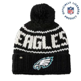 PHILADELPHIA EAGLES LELE SADOUGHI X NFL BLACK BEANIE YARN POM