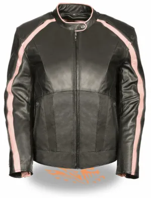 Pink Angel Wings Women Leather Jacke