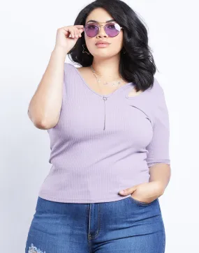 Plus Size Alisha Cut Out Shoulder Top