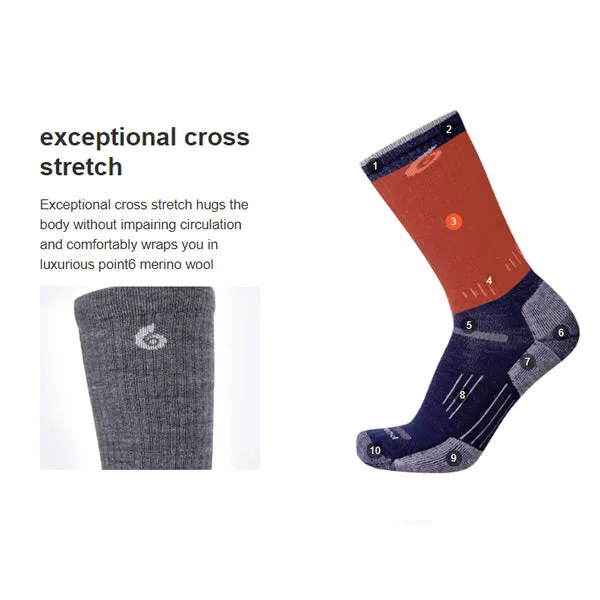 Point6 37.5 Hiking Essential Light Crew Merino Sock