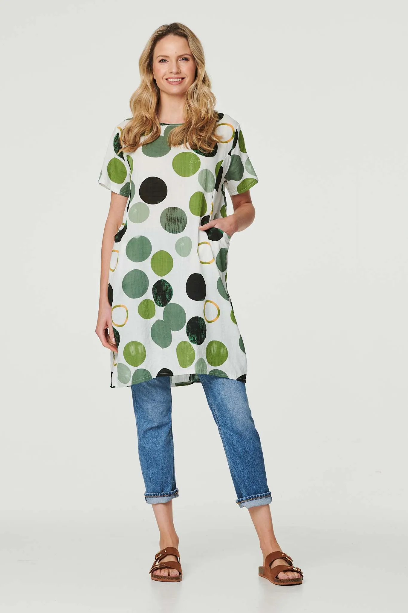 Polka Dot Relaxed Tunic Dress