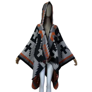 Pre Order : Hooded Midi Boho Poncho  Cardigan - WINI