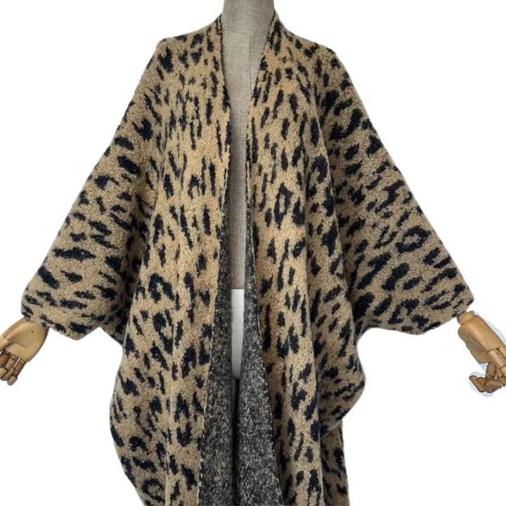 Pre Order:  Minimalist Leopard Print Maxi Cardigan - WINI