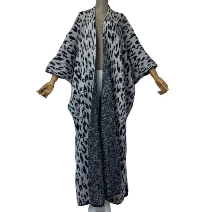 Pre Order:  Minimalist Leopard Print Maxi Cardigan - WINI