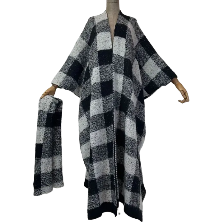 Pre Order:  Minimalist plaid Maxi Cardigan - WINI