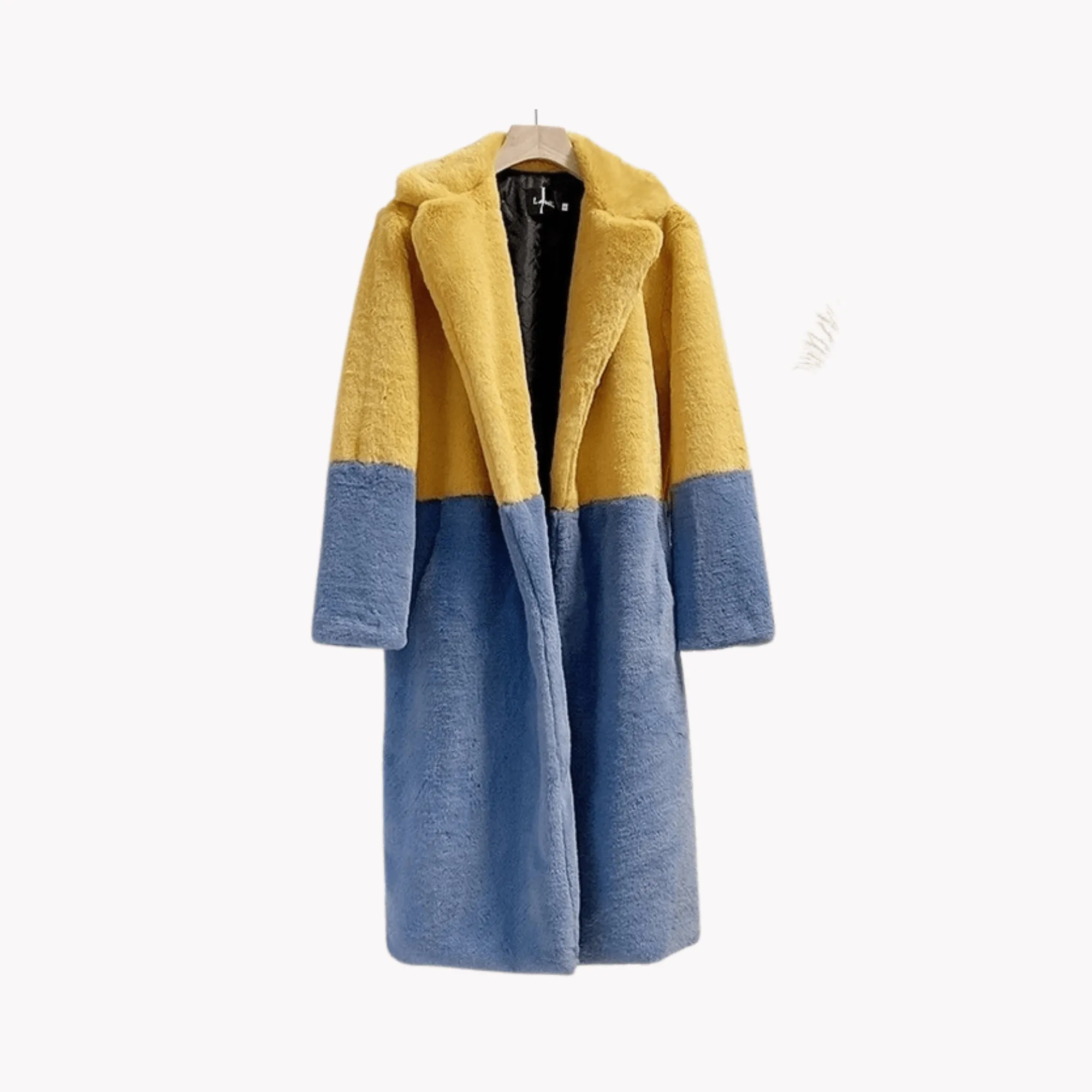 Pre Order:  Two-Tone Faux Fur Loose Coat