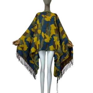 Pre Order:  Vibrant Camouflage Poncho Cardigan - WINI