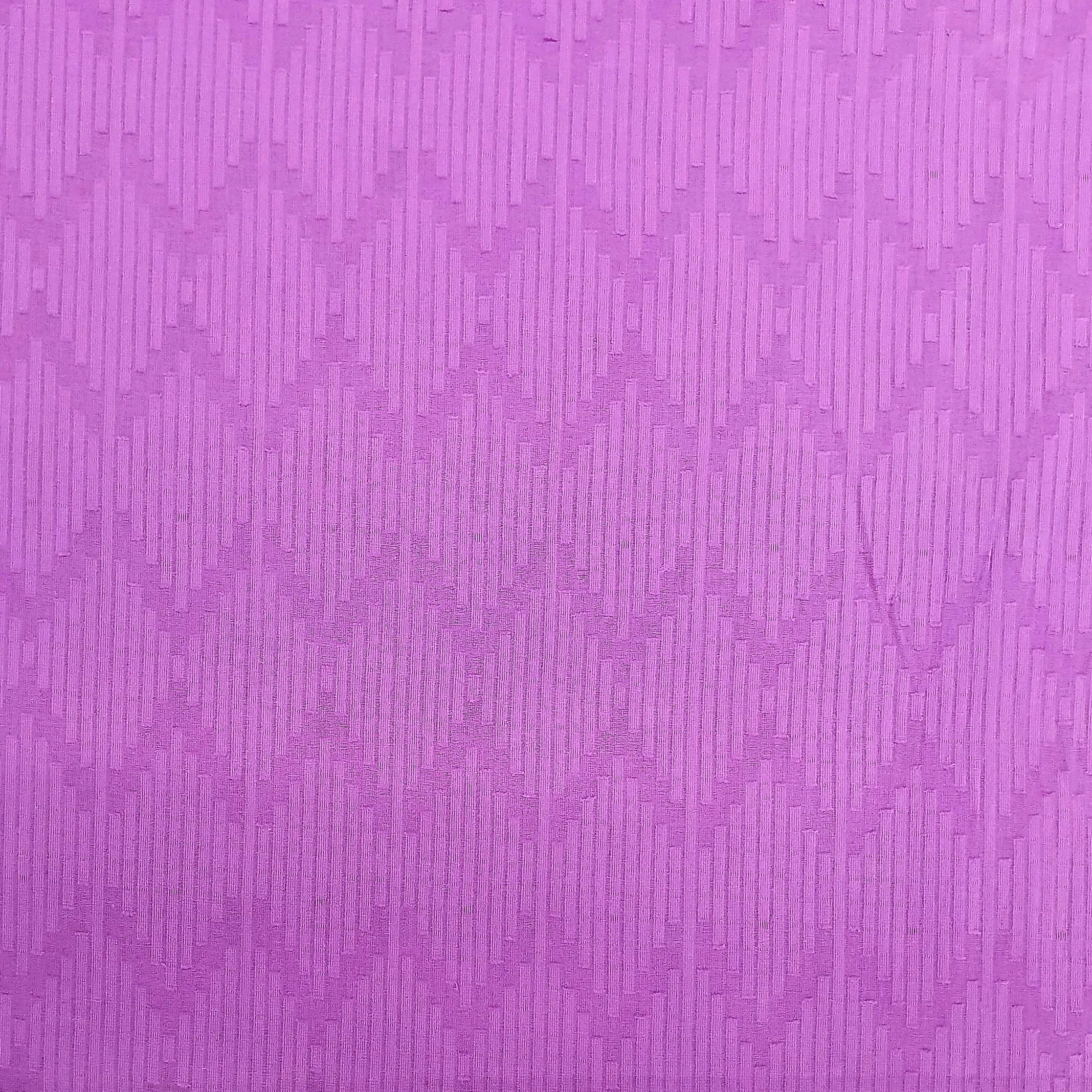 Purple Solid Jacquard Cotton Fabric