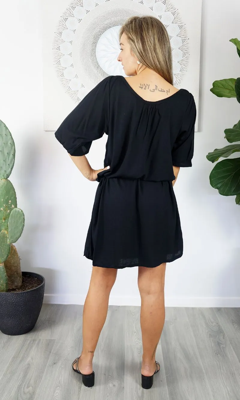 Rayon Dress Hayman Plain Black