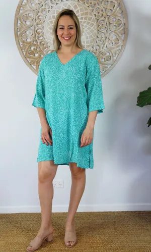 Rayon Tunic 3/4 Sleeve Kerala Jade