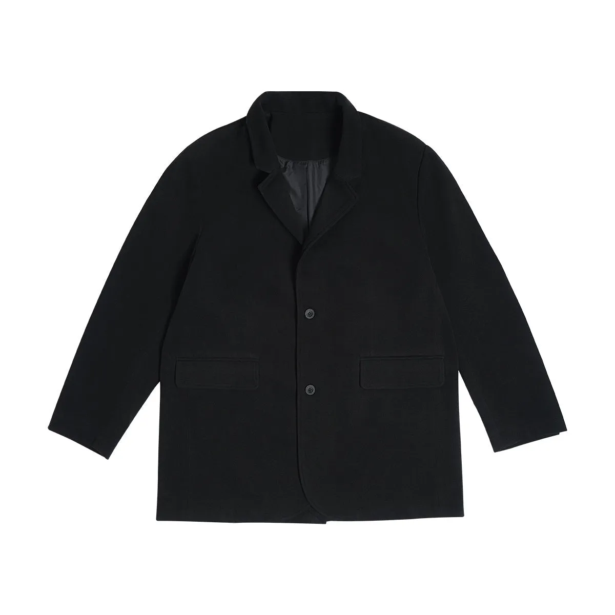 Relaxed Single-breasted Black Blazer