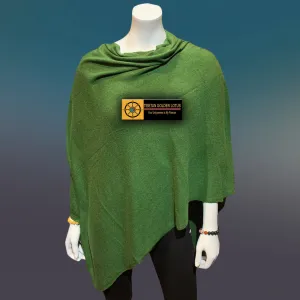 Rich Dark Green Boat Neck Cashmere Poncho