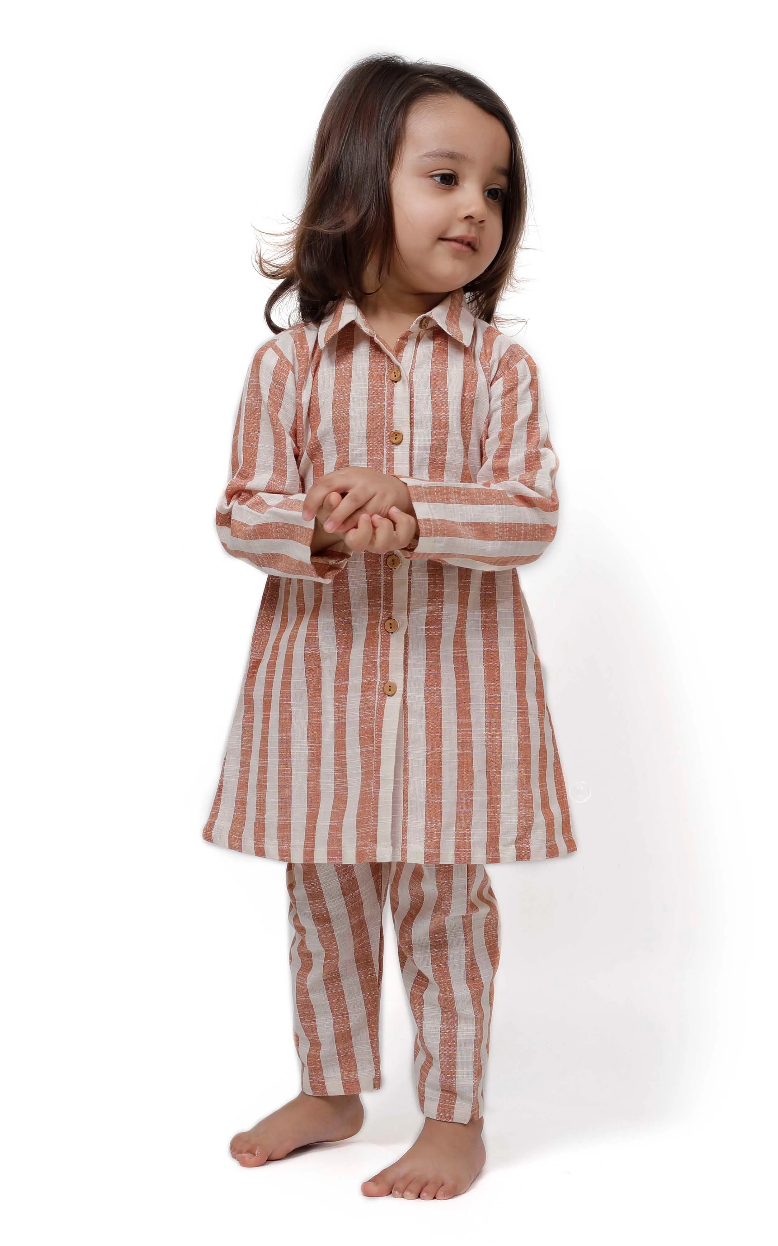 Rustic Stripe Tunic Dress with Waist Belt