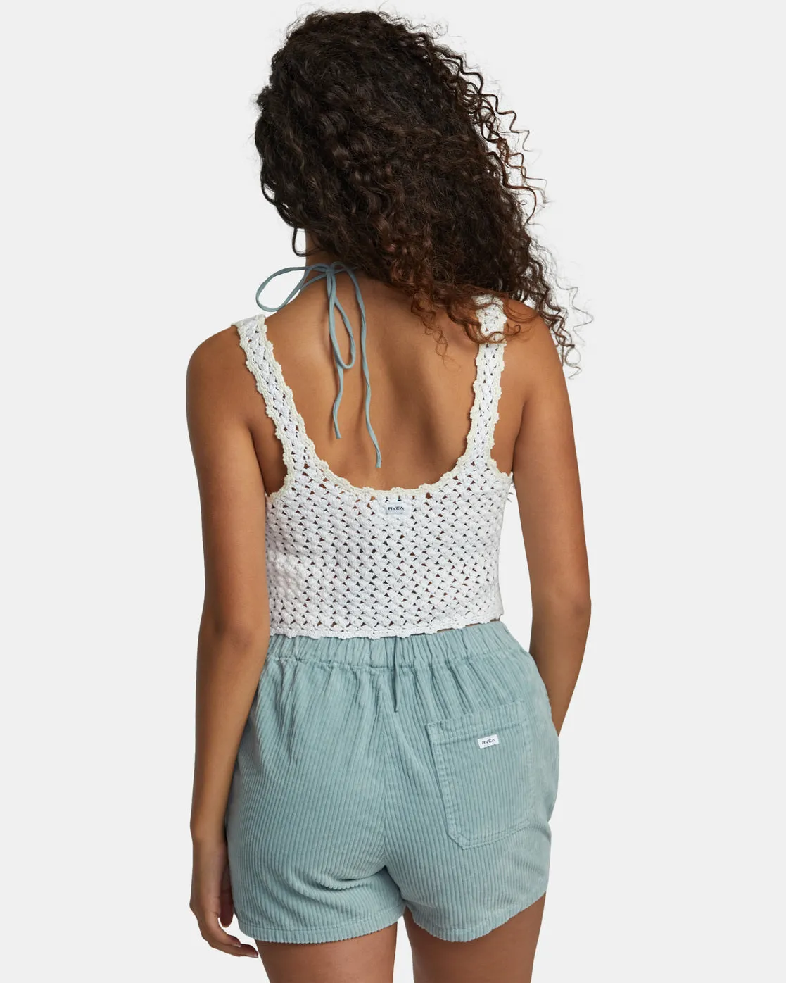 RVCA Railed Crochet Crop Top - Wisper White