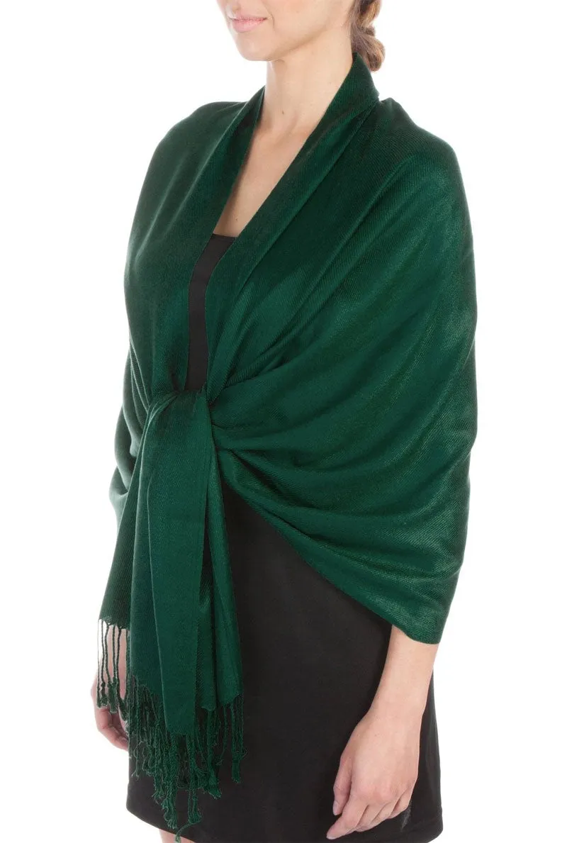 Sakkas Large Soft Silky Pashmina Feel Shawl Wrap Scarf Stole in Solid Colors