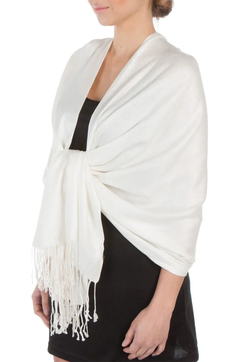 Sakkas Large Soft Silky Pashmina Feel Shawl Wrap Scarf Stole in Solid Colors