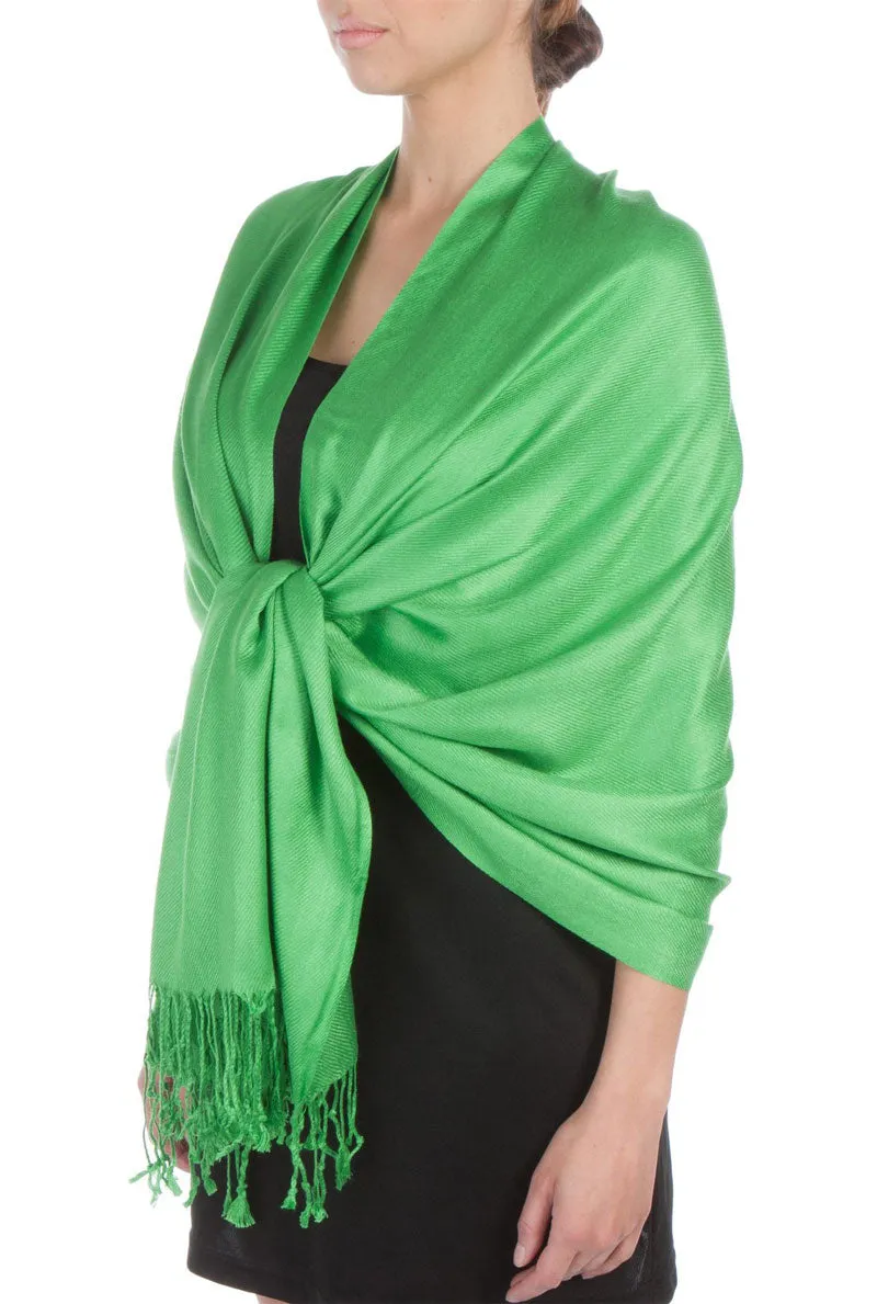 Sakkas Large Soft Silky Pashmina Feel Shawl Wrap Scarf Stole in Solid Colors