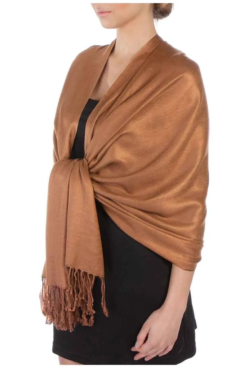 Sakkas Large Soft Silky Pashmina Feel Shawl Wrap Scarf Stole in Solid Colors