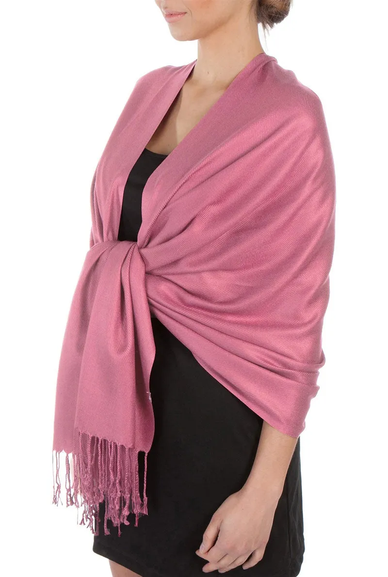 Sakkas Large Soft Silky Pashmina Feel Shawl Wrap Scarf Stole in Solid Colors