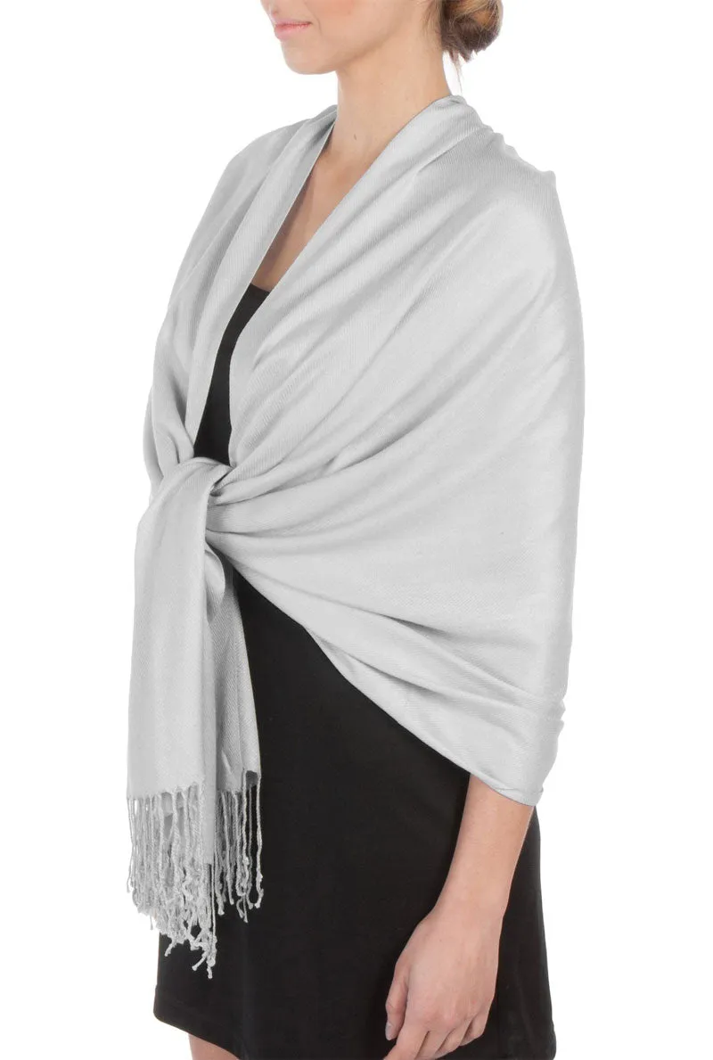 Sakkas Large Soft Silky Pashmina Feel Shawl Wrap Scarf Stole in Solid Colors