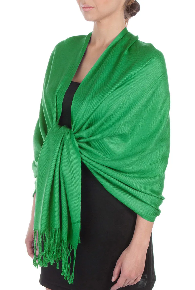 Sakkas Large Soft Silky Pashmina Feel Shawl Wrap Scarf Stole in Solid Colors