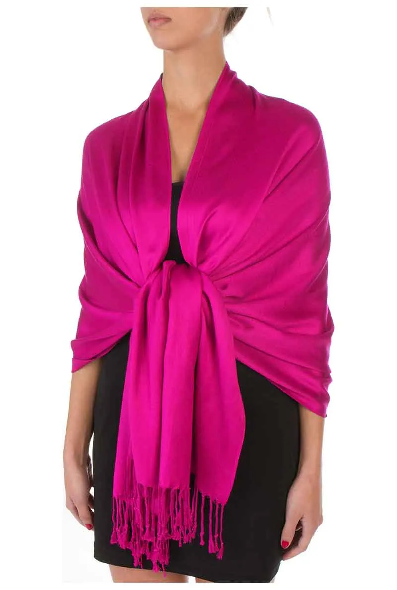 Sakkas Large Soft Silky Pashmina Feel Shawl Wrap Scarf Stole in Solid Colors