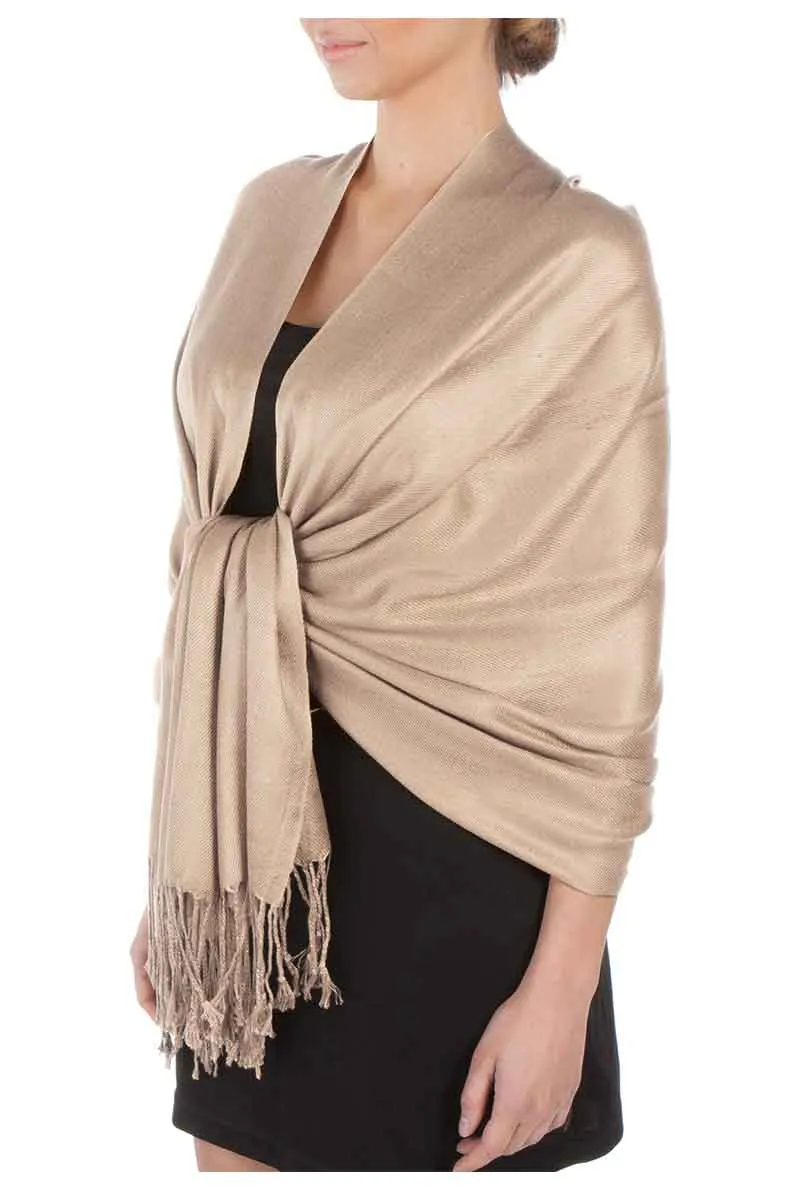 Sakkas Large Soft Silky Pashmina Feel Shawl Wrap Scarf Stole in Solid Colors