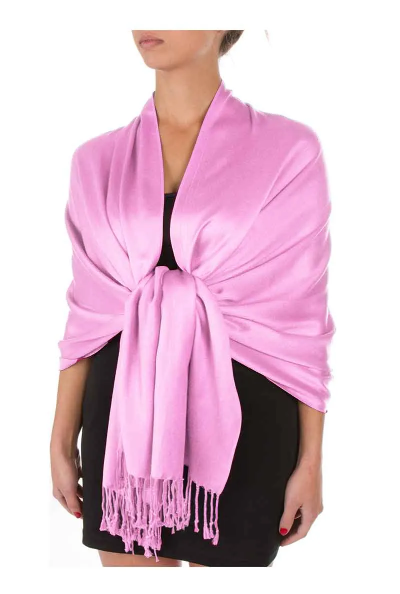 Sakkas Large Soft Silky Pashmina Feel Shawl Wrap Scarf Stole in Solid Colors