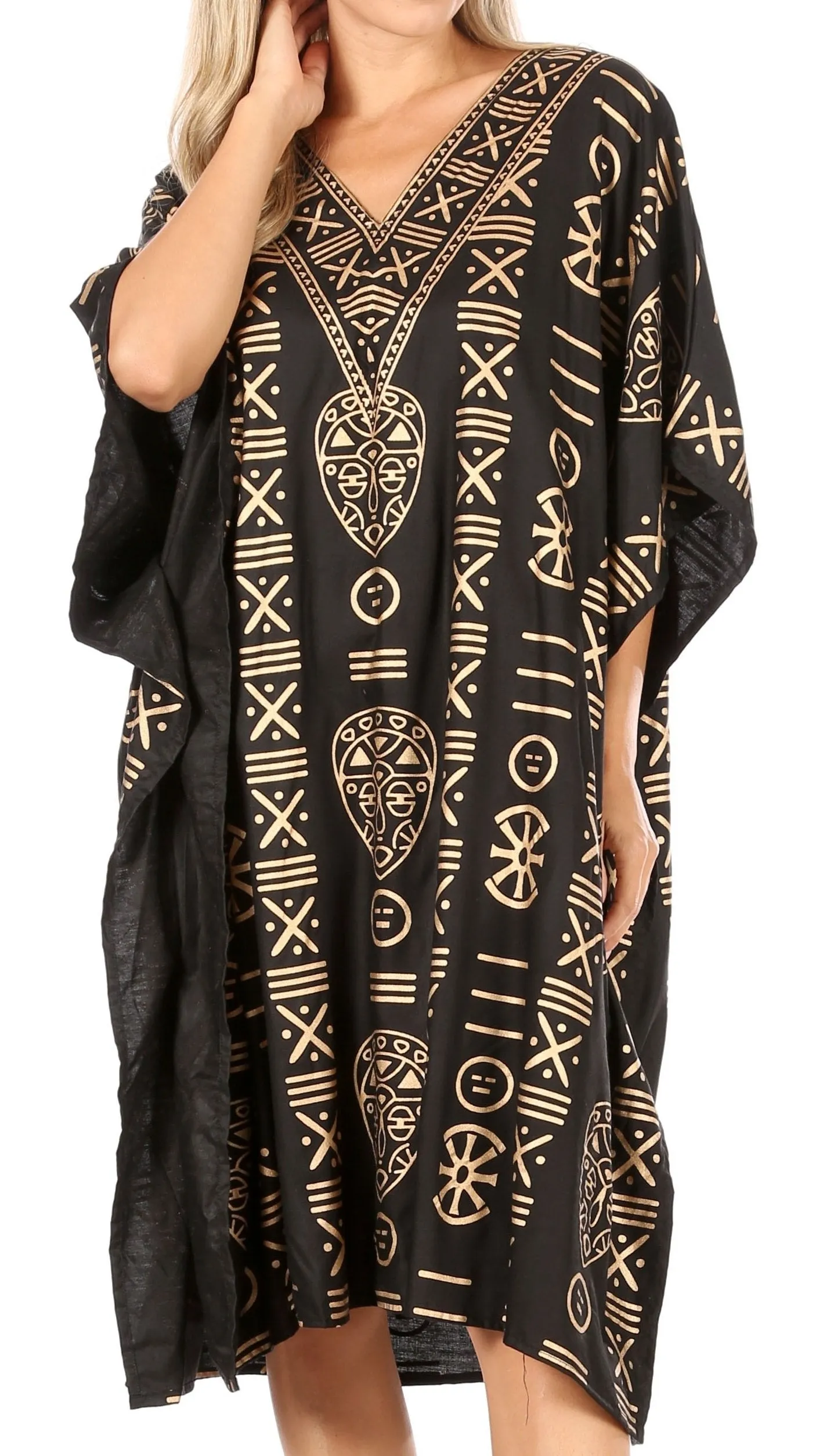 Sakkas Trina Women's Casual Loose Beach Poncho Caftan Dress Cover-up Many Print