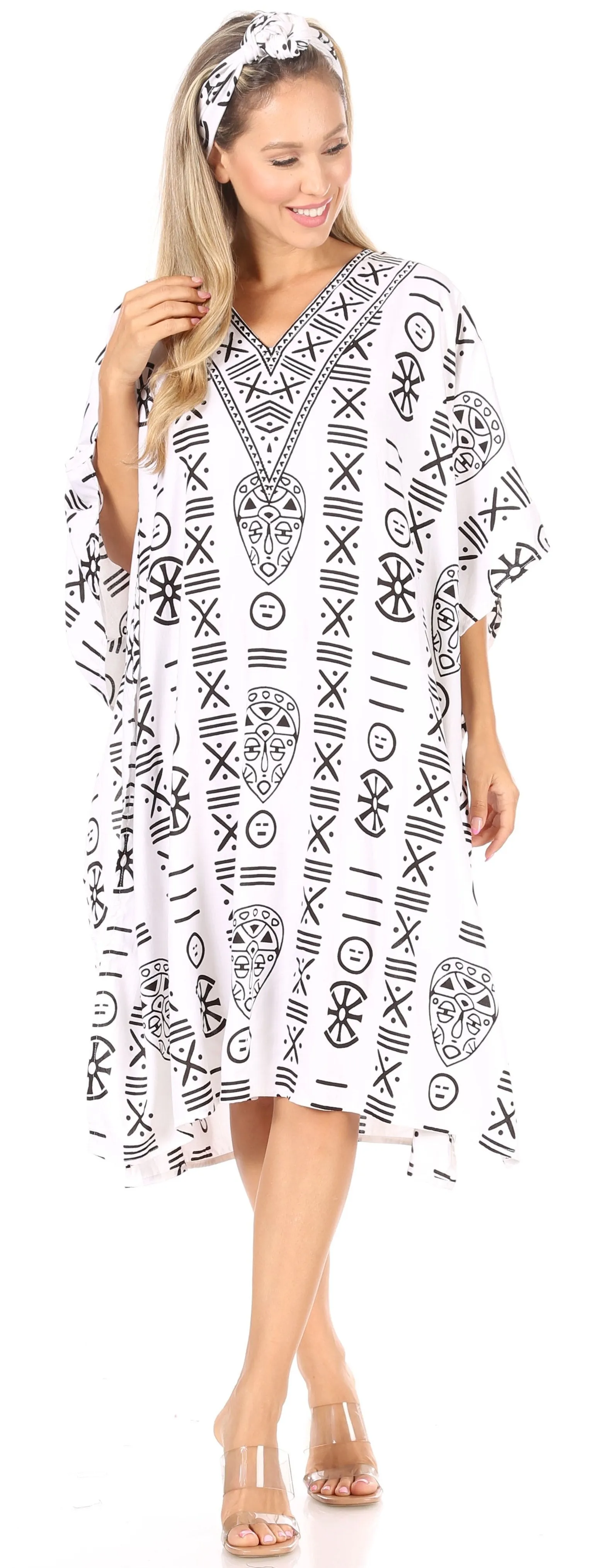 Sakkas Trina Women's Casual Loose Beach Poncho Caftan Dress Cover-up Many Print