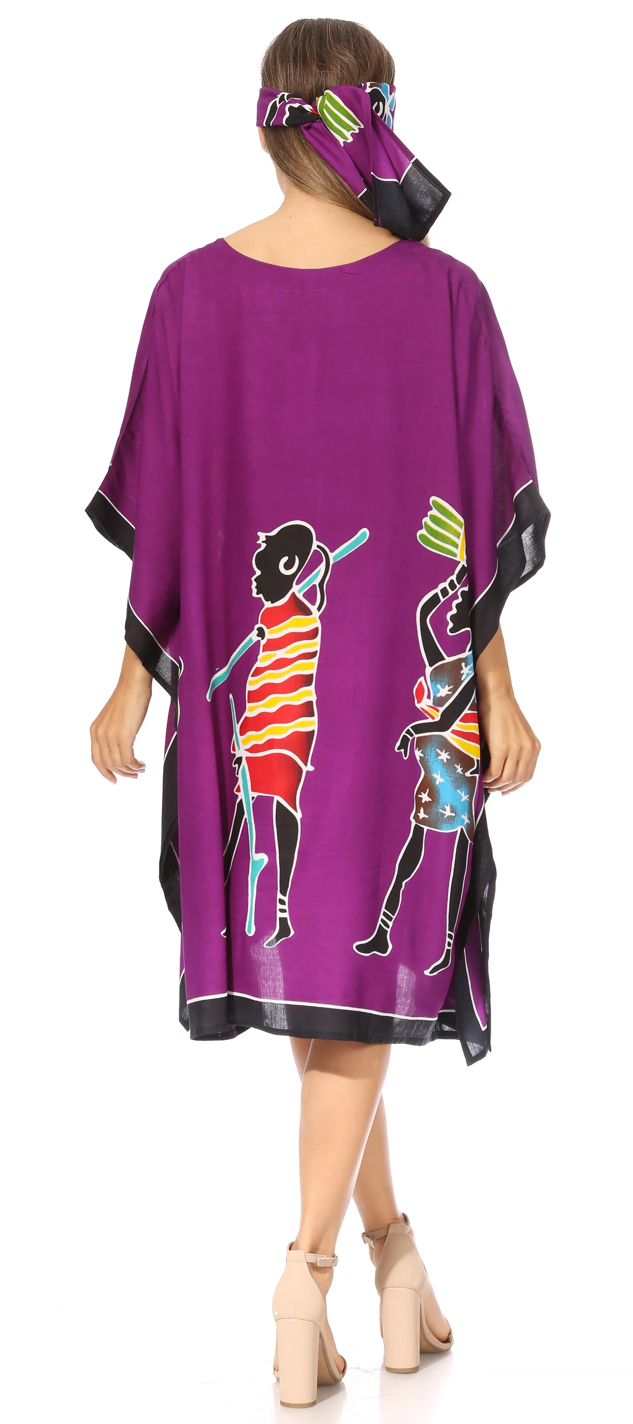 Sakkas Trina Women's Casual Loose Beach Poncho Caftan Dress Cover-up Many Print