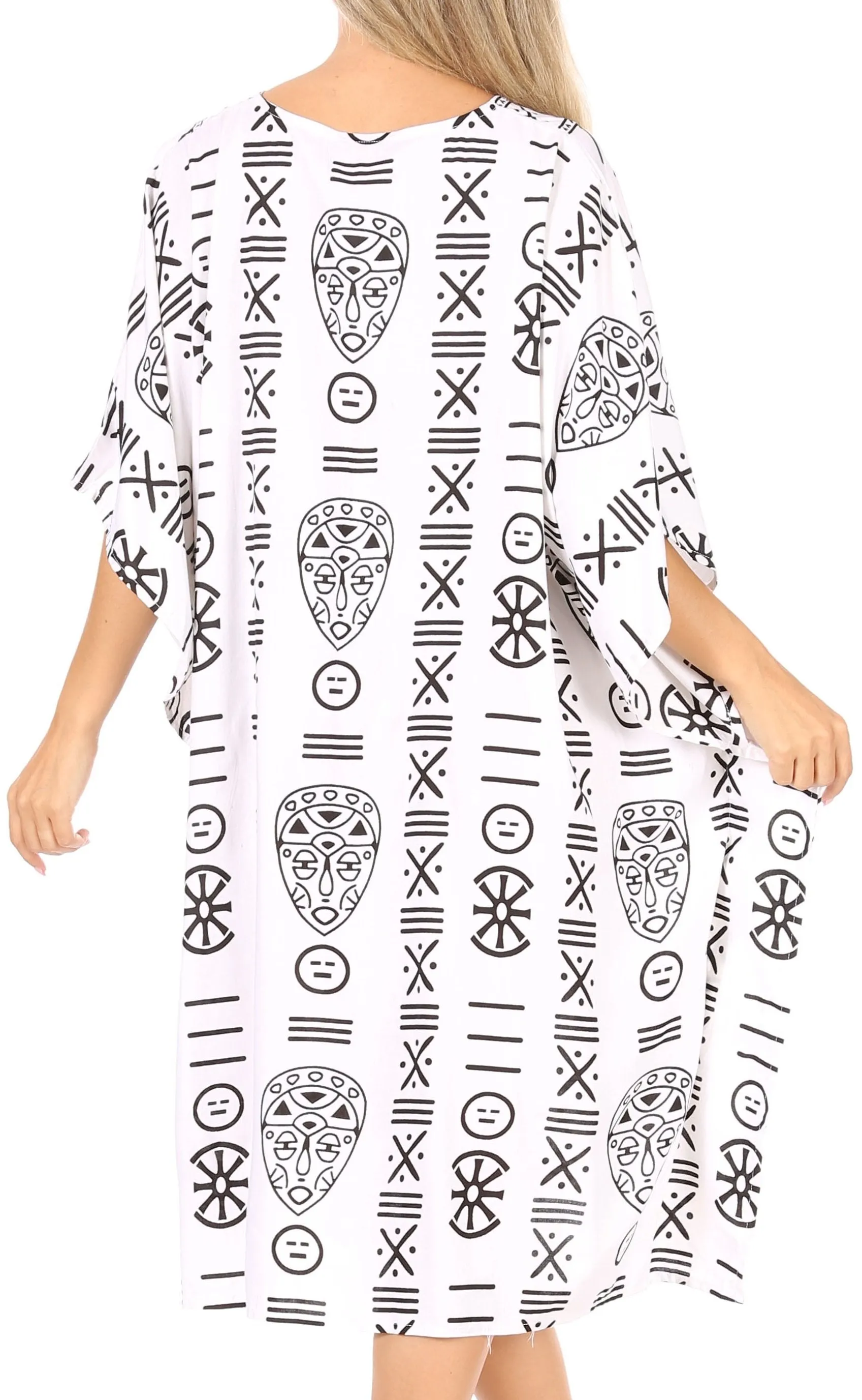 Sakkas Trina Women's Casual Loose Beach Poncho Caftan Dress Cover-up Many Print