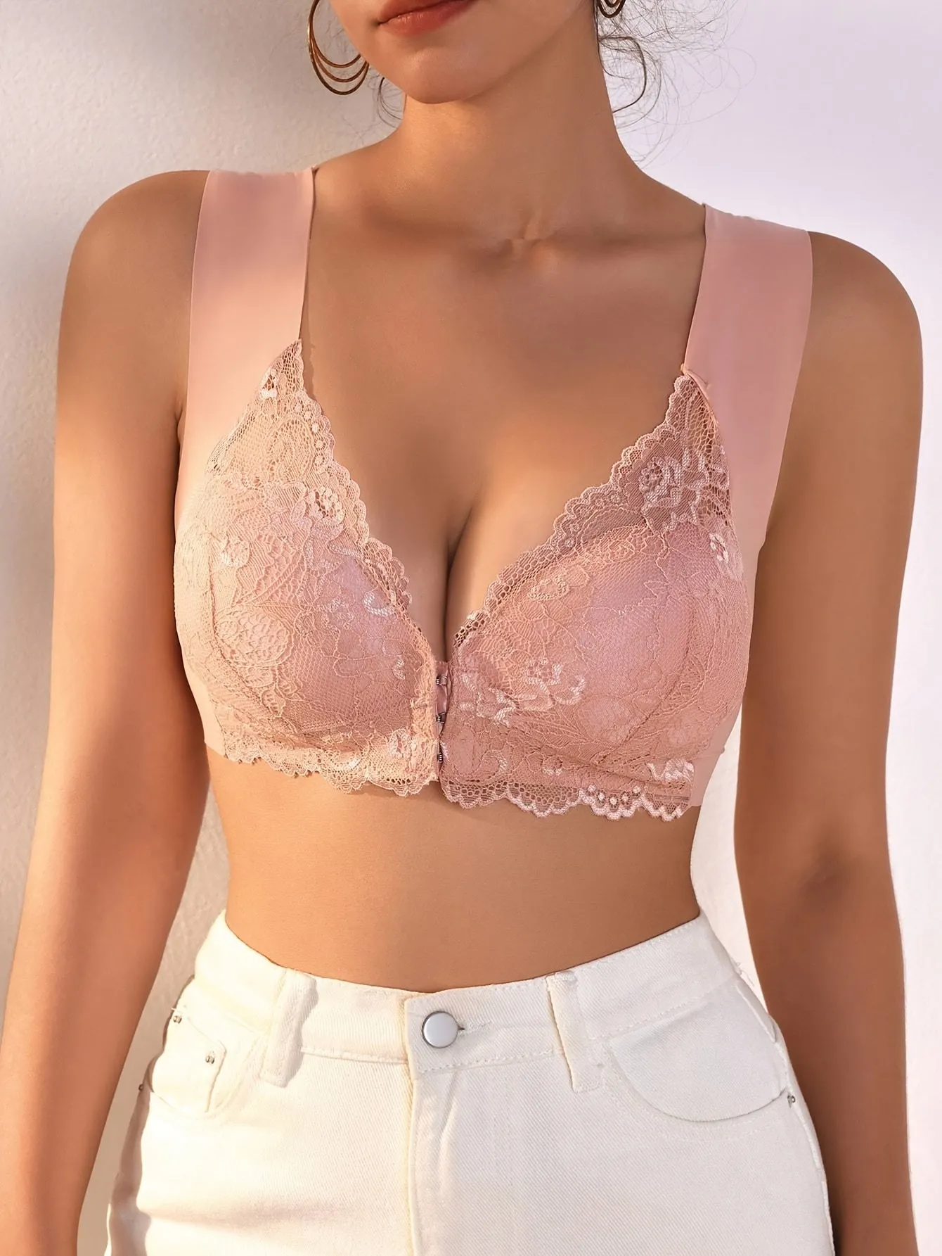 Sexy Lace Push Up Bra with Front Buckle  Enchanting Lingerie