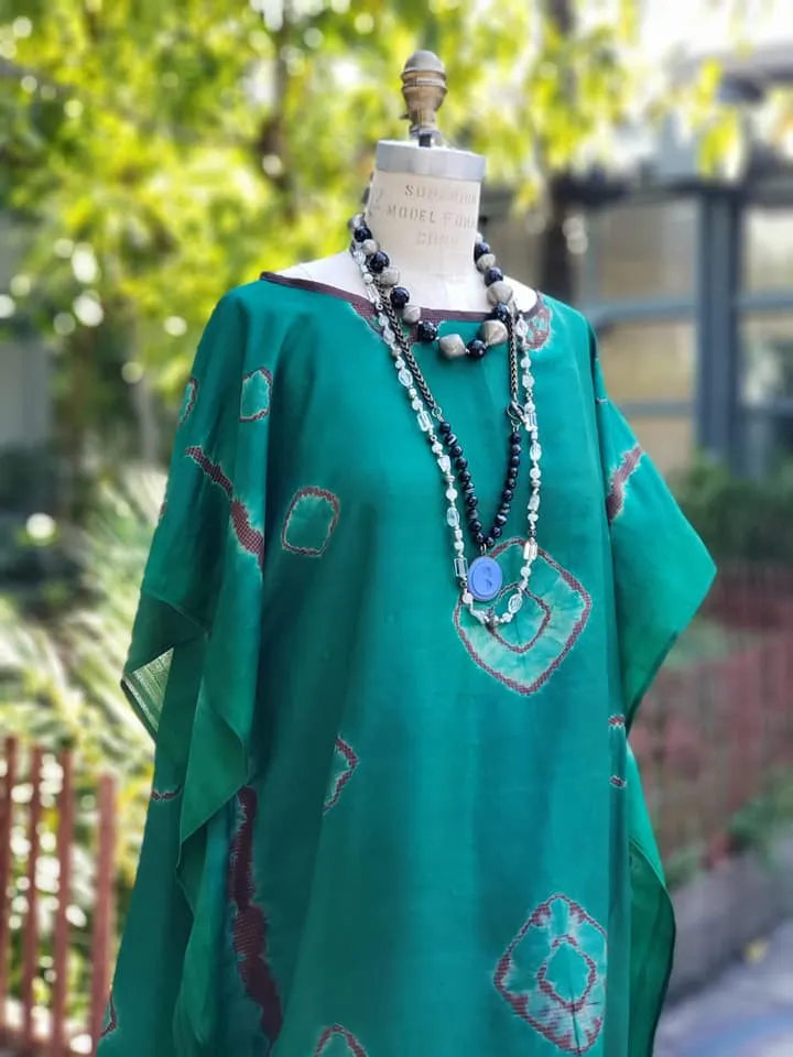 Silk Caftan Almost Famous Collection - Green Acres