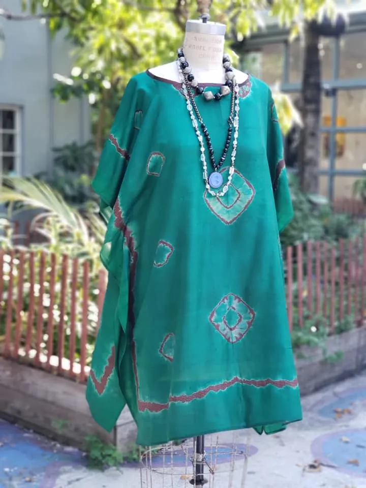 Silk Caftan Almost Famous Collection - Green Acres