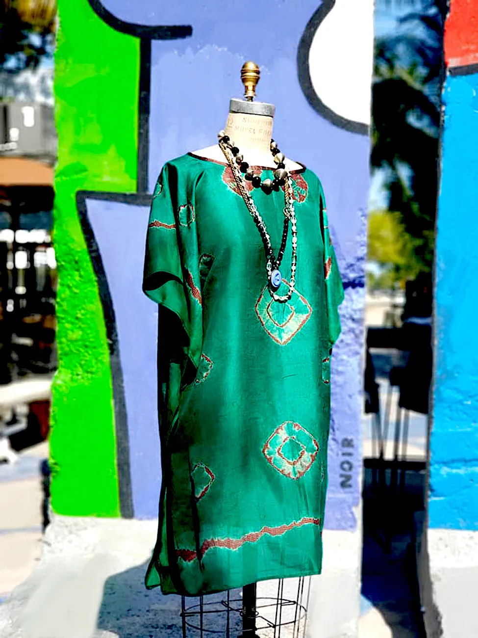 Silk Caftan Almost Famous Collection - Green Acres