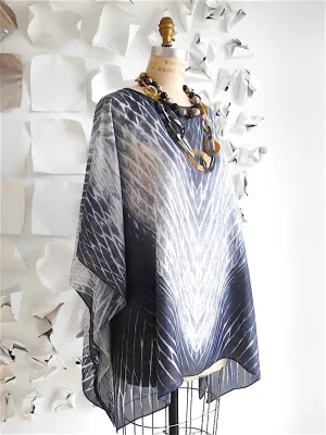 Silk Caftan Hand Painted Shibori Model 2