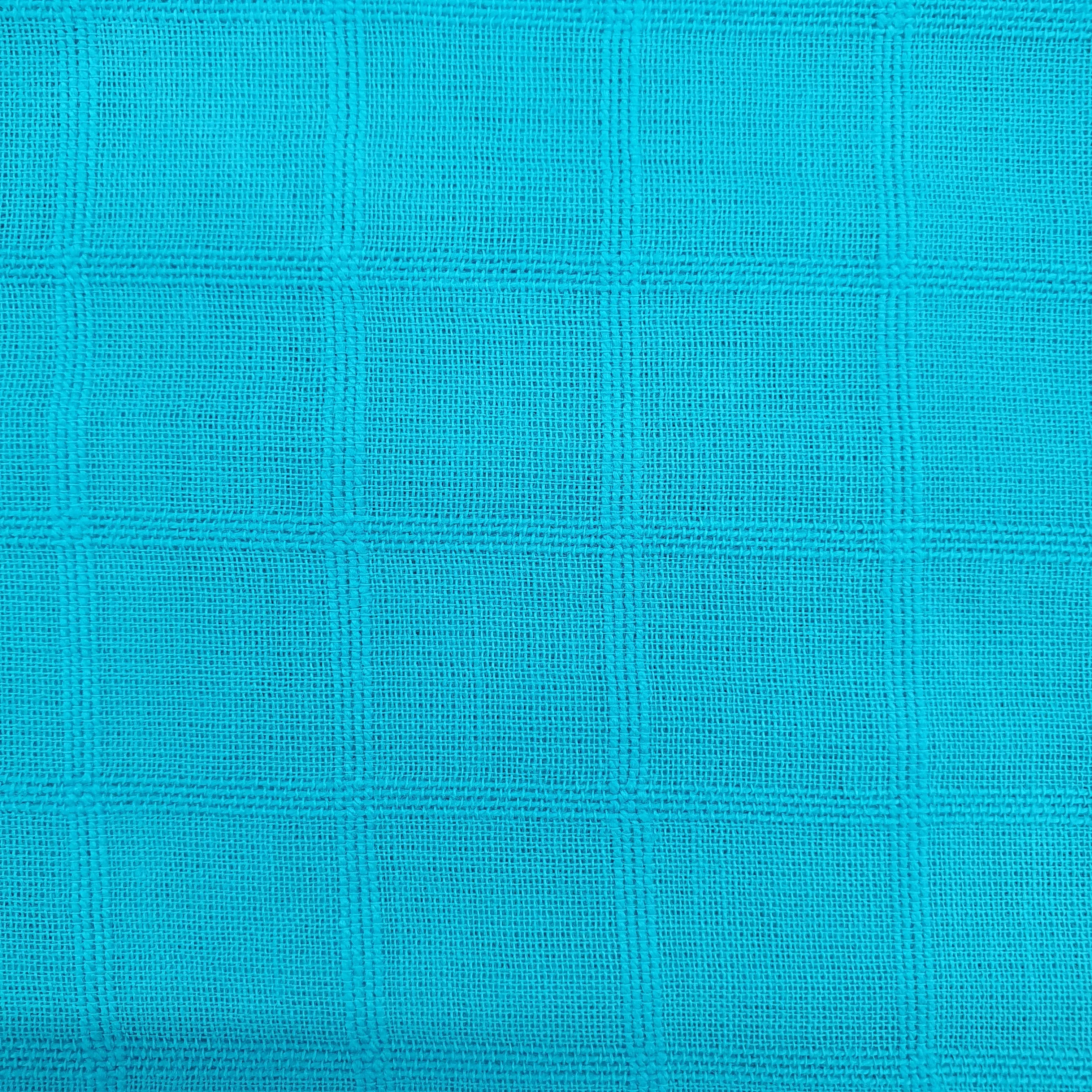 Sky Blue Solid Jacquard Cotton Fabric, Plain Weave 48 Inches