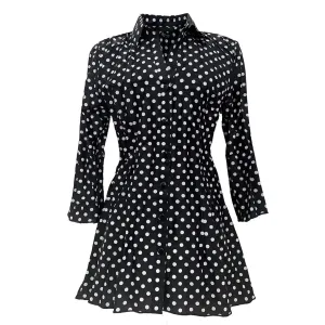 Spruce Dot, Tunic: Black/White