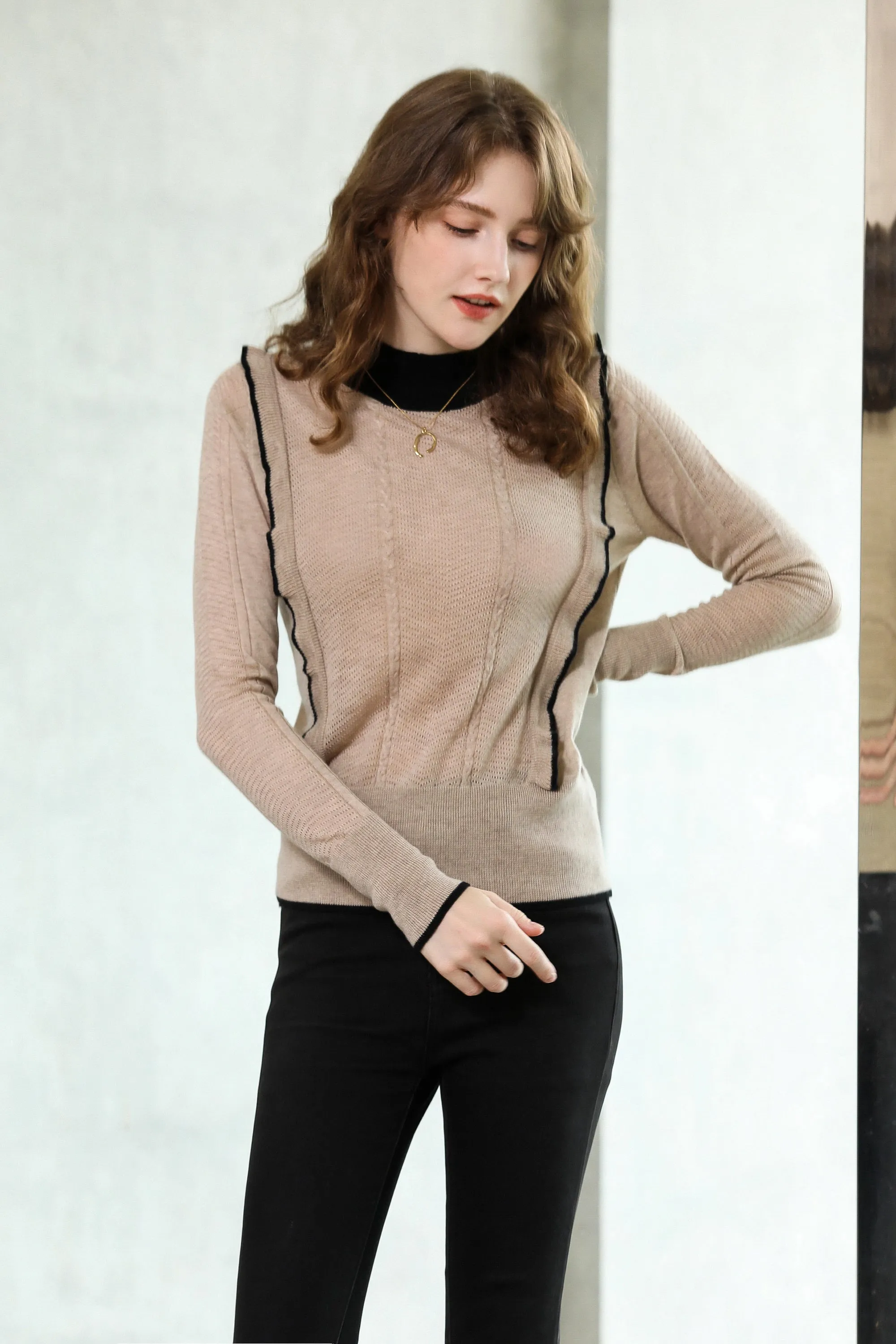 Sylphide | Carole Ruffle Wool Blend Sweater