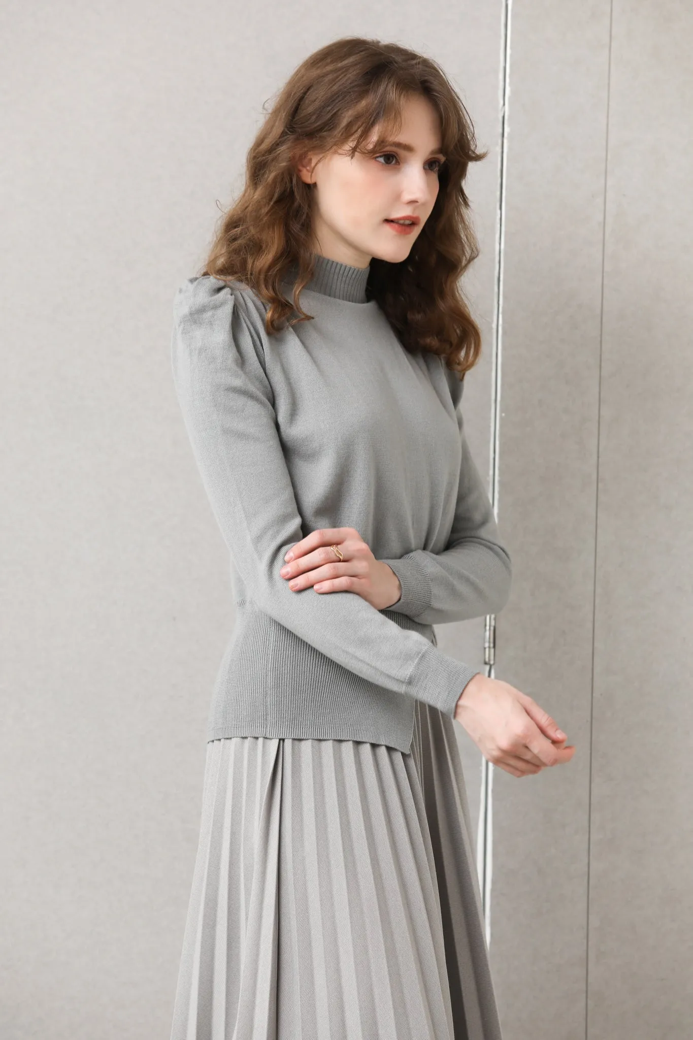 Sylphide | Solene Gray Puff Wool Sweater