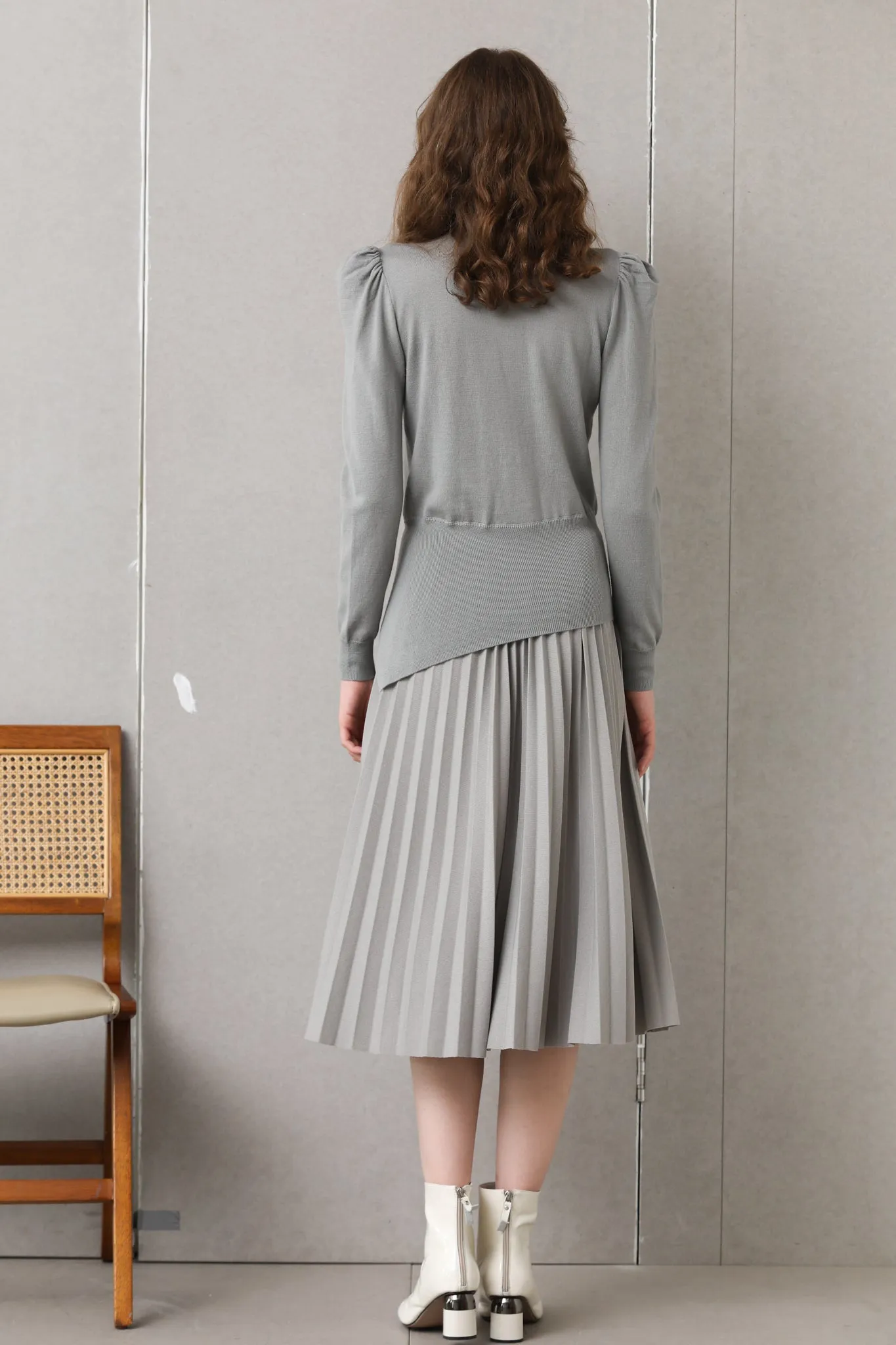 Sylphide | Solene Gray Puff Wool Sweater