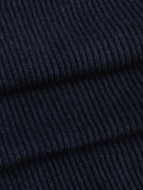 The Cashmere Ribbed Scarf - Midnight