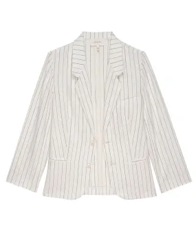 The Relaxed Blazer. -- Cream Pinstripe